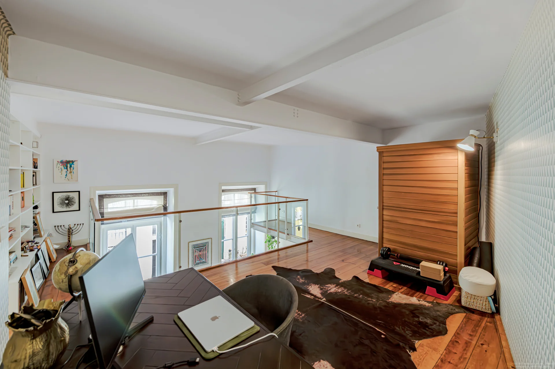Home office on mezzanine level