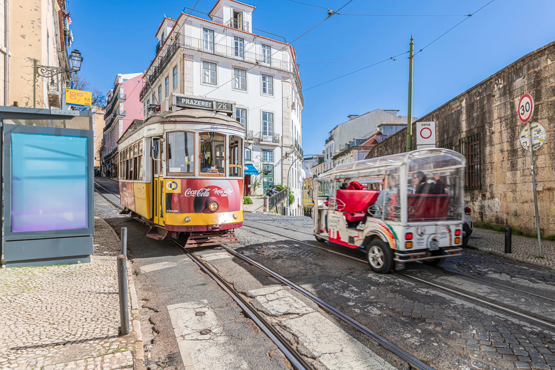 Tram 28 on Alfama hill