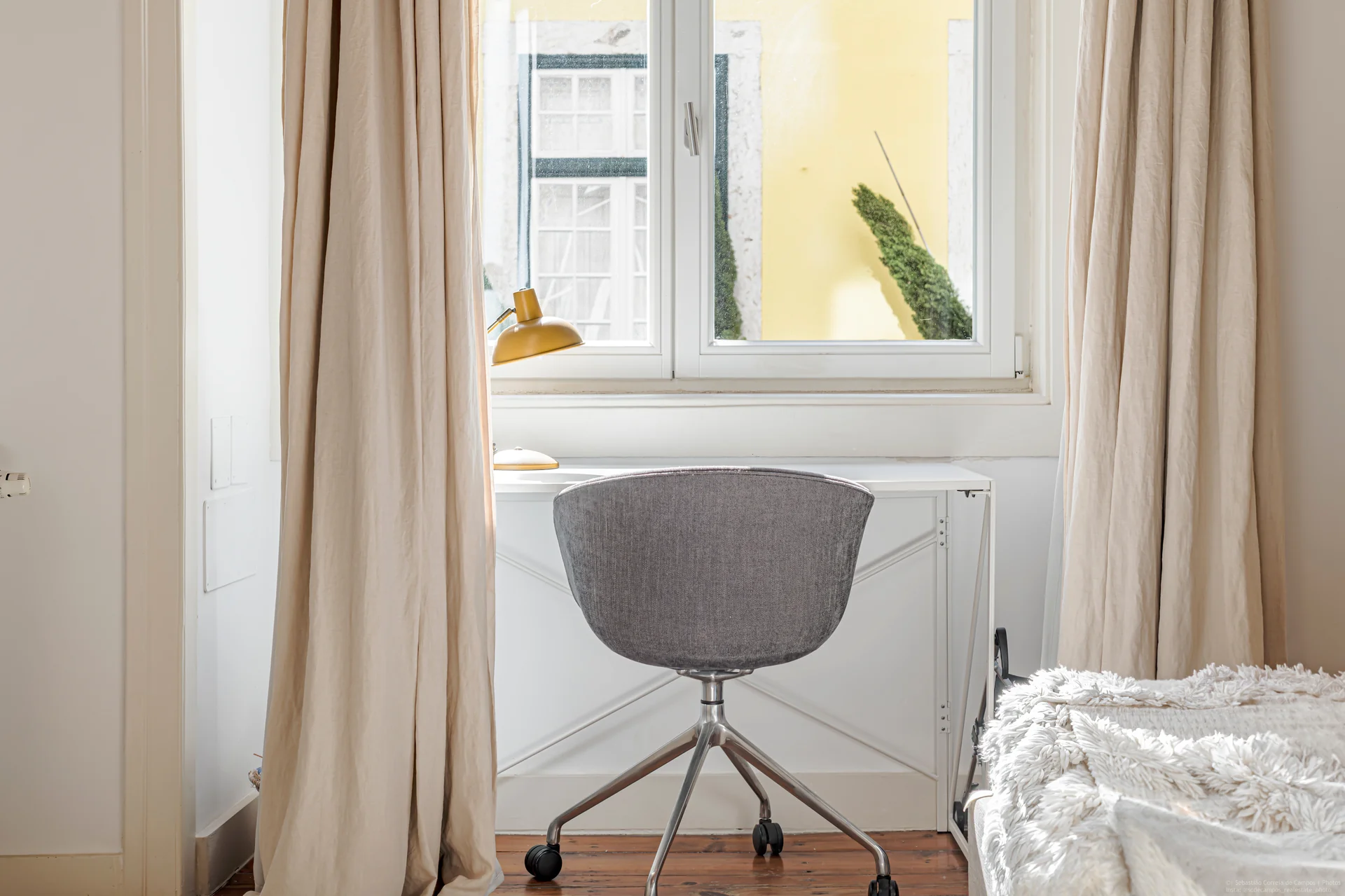 Bedroom window with city view